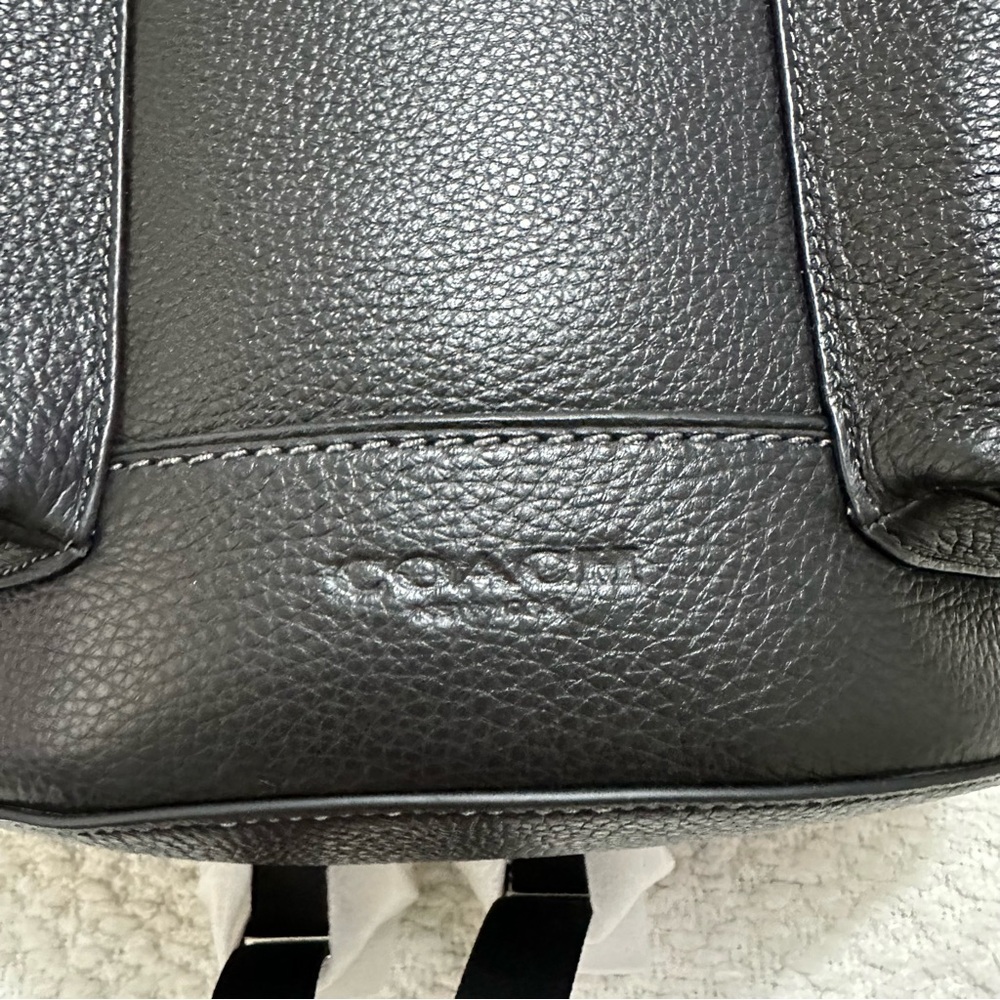 NWT Coach Warner Laptop Black Pebbled Leather Backpack Silver Hardware CW210 - Picture 3 of 14